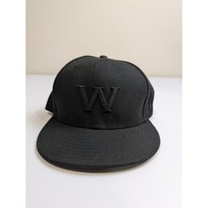 New Era Golden State Warrior Hat Mens 7 1/2 Black Polyester 59FIFTY Fitted Tonal